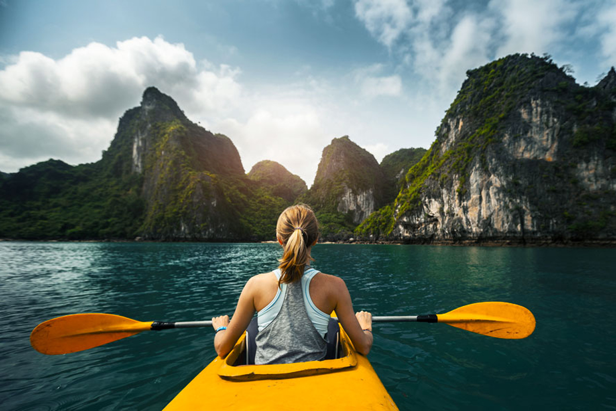 kayaking on the beach